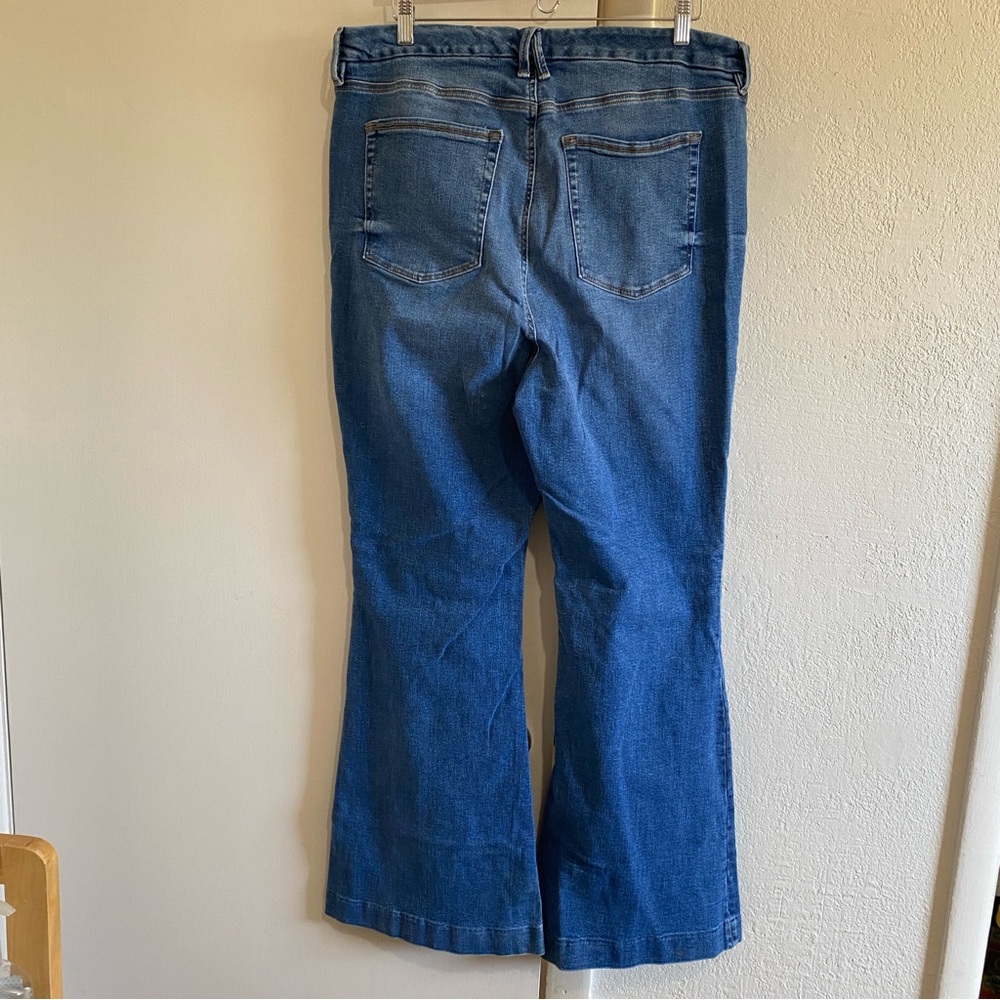 Good American Women's Good Flare Legs Jeans Size 20 High-waist Comfy Casual - Picture 3 of 11